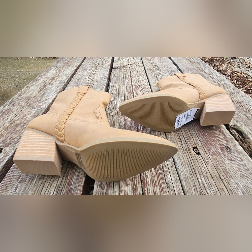 DV by Dolce Vita Tan Braided Western Ankle Boots - Picture 4 of 8